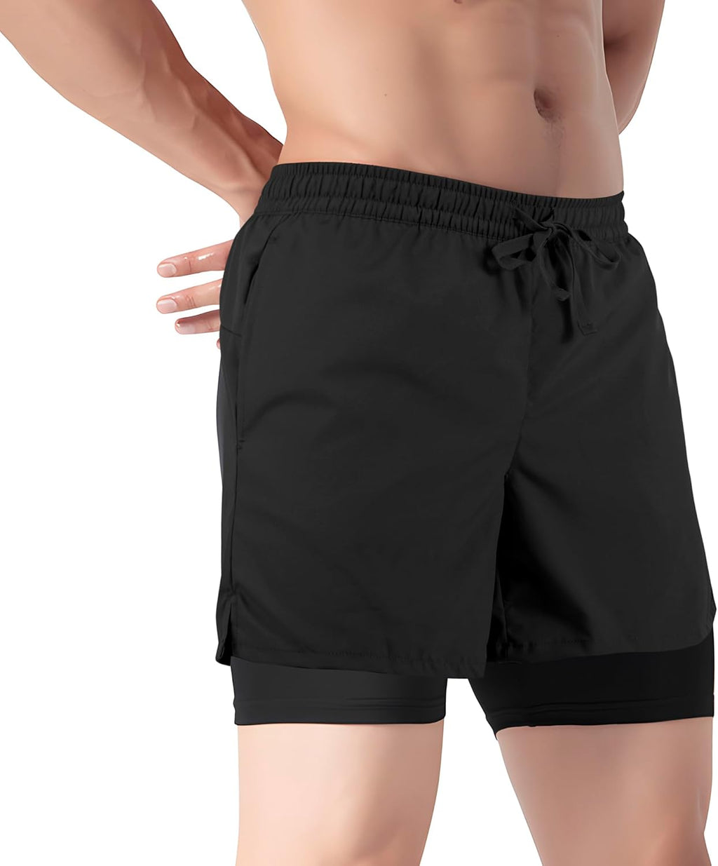 Tyzrdnac Men's 2-in-1 Athletic Shorts - Quick Dry, Lightweight & Sweat-Wicking Gym Wear