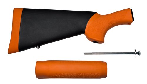 Hogue OverMolded Less Lethal Shotgun Stock with Forend for Remington 870 (12 Gauge), Orange - 08742