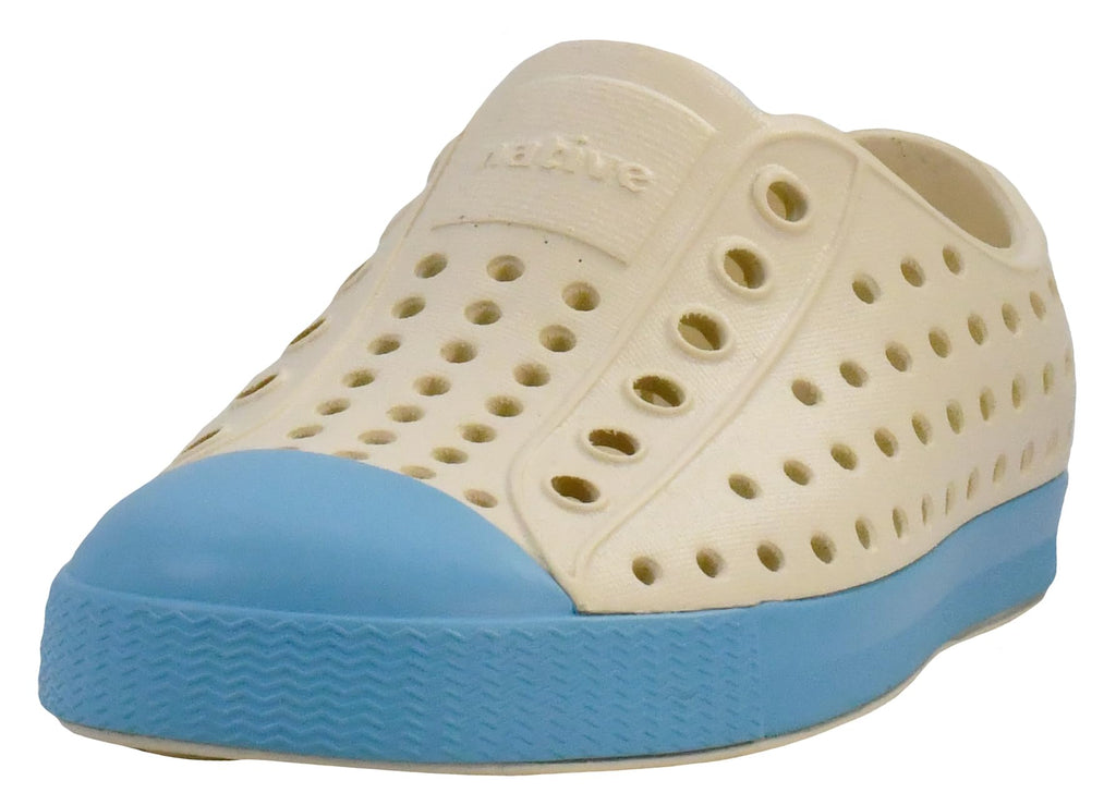 Native Shoes Unisex-Kids Jefferson Sneakers, Bone White/Aquarius Blue, 6 Big Kid