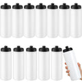 20oz LemonRoad Squeeze Water Bottles – 12 Pack with Pull Top Lid, Dishwasher Safe, White Variation