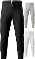 Exxact Sports Pull-Up Youth Baseball Pants with Adjustable Drawstring, Full-Length, No-Fly, Open Bottom Boys Baseball Pants