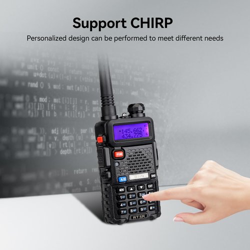 Retevis RT-5R 2 Way Radio Long Range,Walkie Talkies with Shoulder Mic,Dual Band,128CH,Handheld Ham Emergency Radios,1400mAh Rechargeable Two Way Radios,for Hunt Hiking Snowstorm Off-Grid Use(2 Pack)
