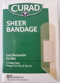 Curad Adhesive Bandages - Sheer Regular Size, 80-Count Boxes | Pack of 6 for Ultimate Protection