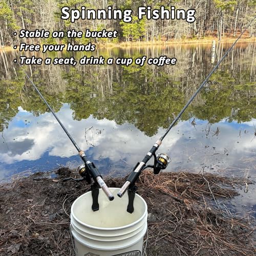 Adjustable Red Ice Fishing Bucket Rod Holder for Spinning Fishing - Durable & Cold-Resistant