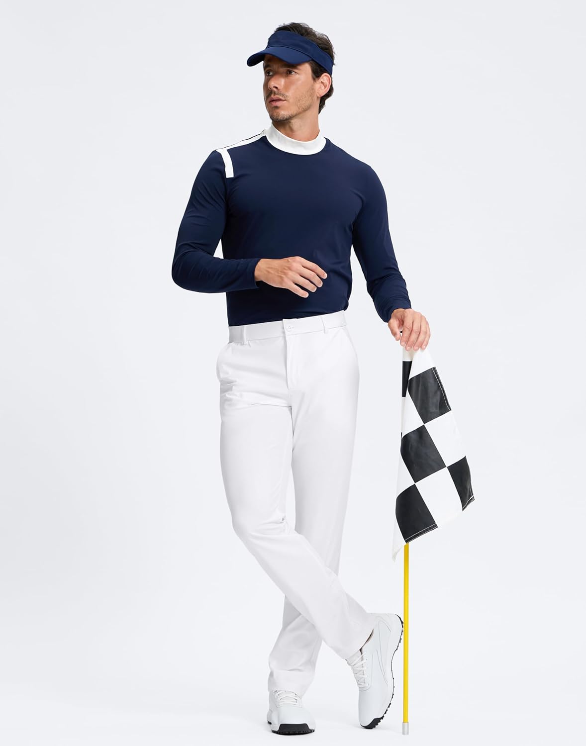 Pudolla Men's Golf Pants - Comfy Stretch Quick-Dry Casual Slacks | Lightweight Dress Trousers with Pockets