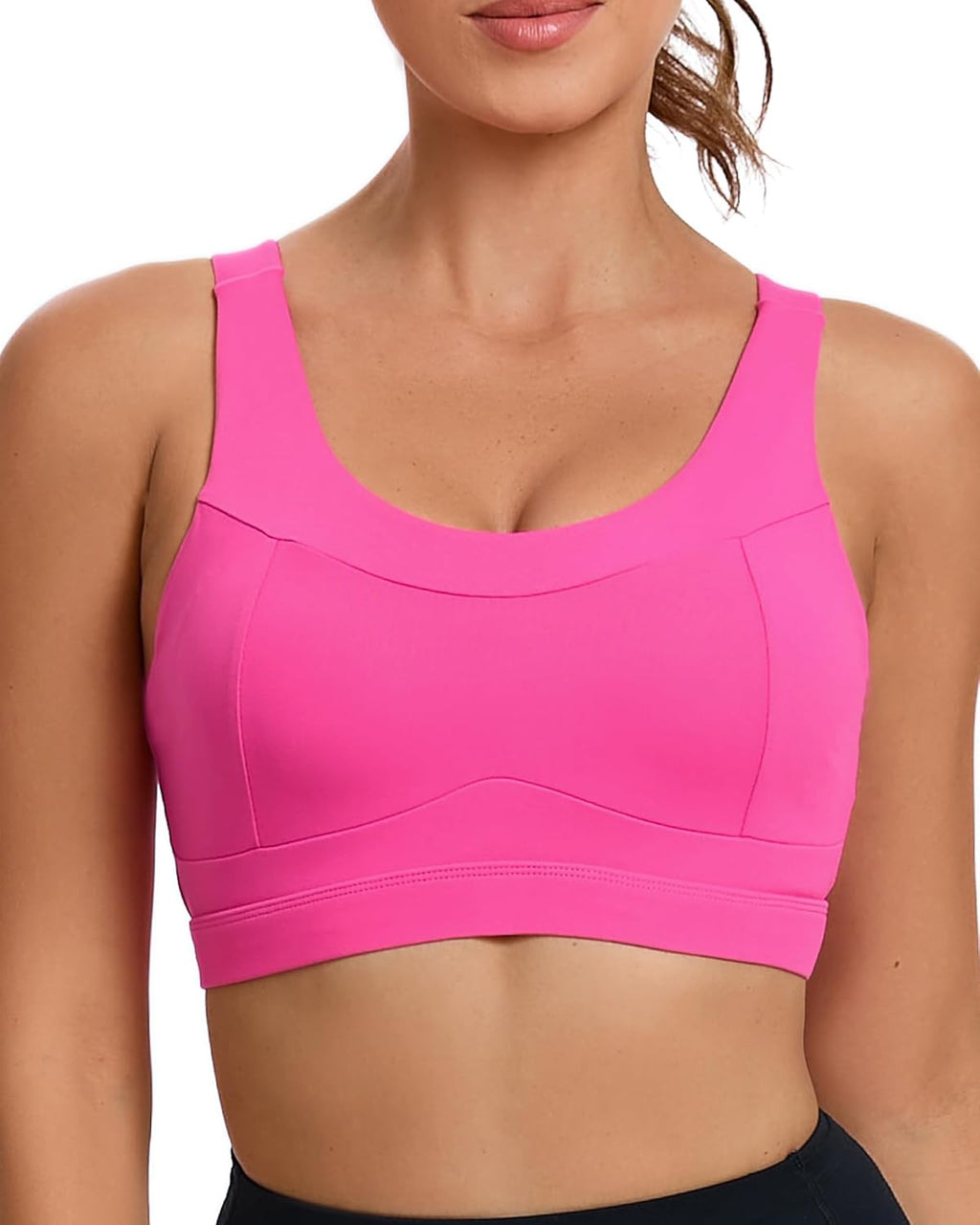RUNNING GIRL High Impact Sports Bra - Racerback Workout Crop Top for Ultimate Support | Longline Design
