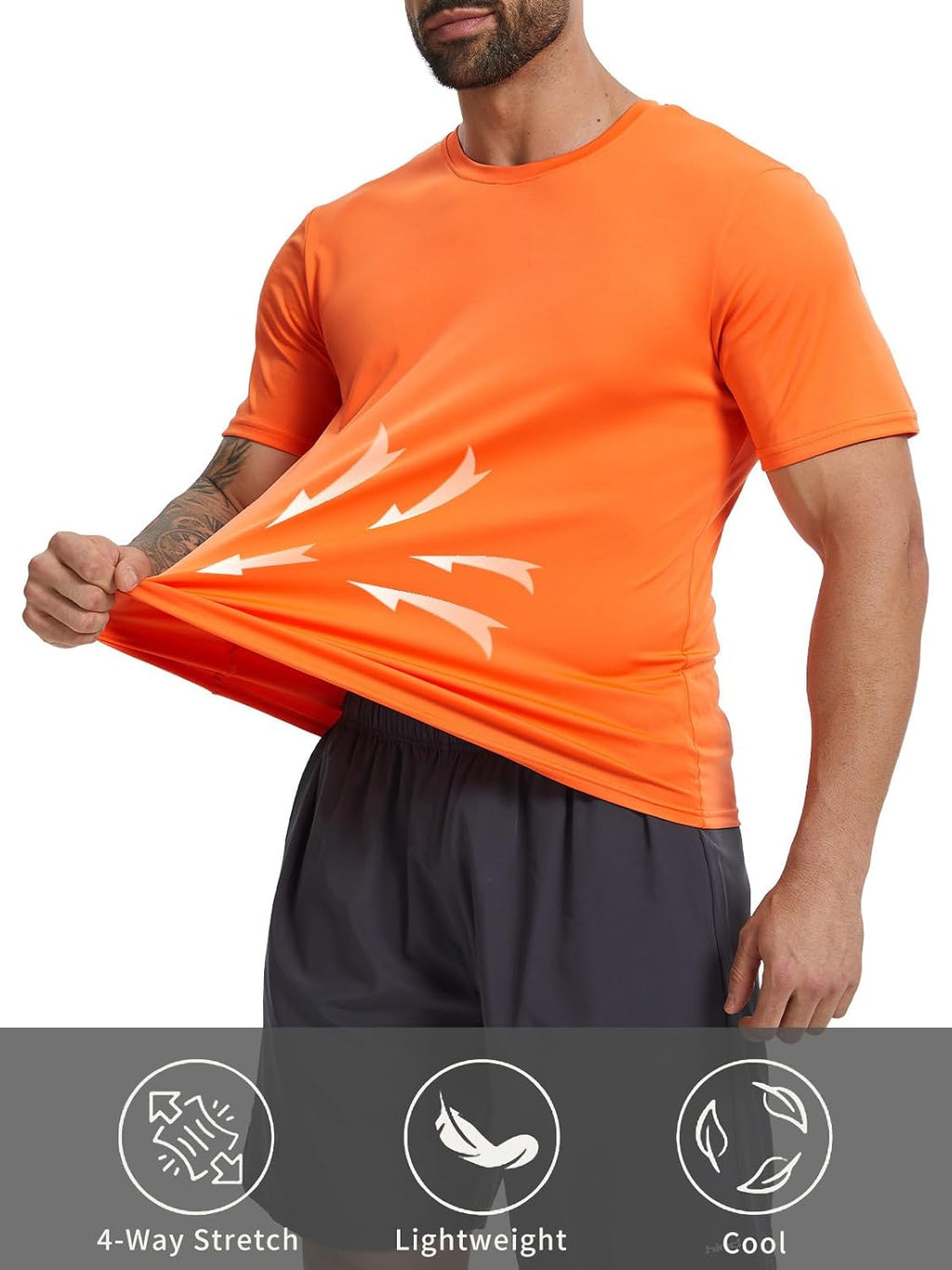 Skiennix Men's UPF 50+ Sun Protection T-Shirt - Quick Dry Athletic Short Sleeve Shirt