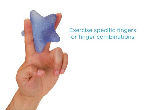 NOVA Hand Exerciser Star, Hand Grip Squeeze Star for Strength, Stress and Recovery, Comes in 3 Resistance Levels - Pink Soft, Orange Medium and Blue Firm