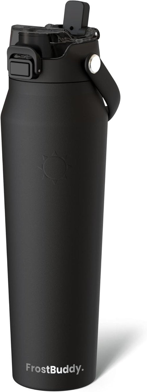 Frost Buddy 32oz Insulated Water Bottle - Leak-Proof Stainless Steel with Straw & Chug Lid | 24-Hour Cold Retention, Sweat-Proof, Cup Holder Friendly for Gym & Travel