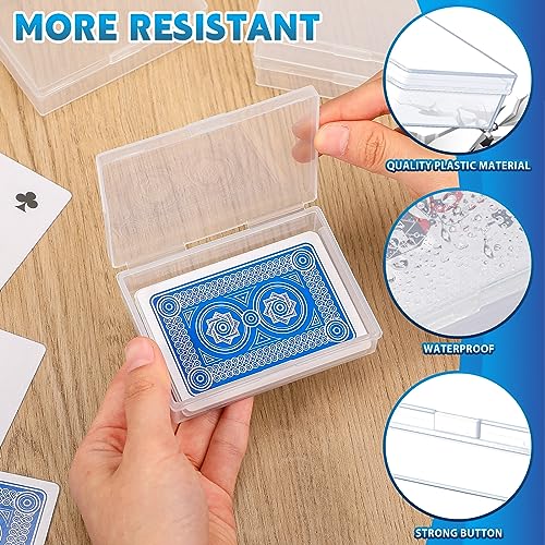 Vicenpal 60 Pcs Clear Playing Card Storage Boxes with Raised Snap - Compact & Durable