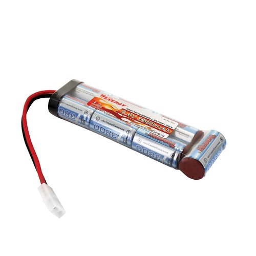 Tenergy Airsoft Battery 8.4V NiMH Flat Pack with Standard Tamiya Connector High Capacity 3800mAh Battery for Airsoft Guns, RC Cars, RC Planes