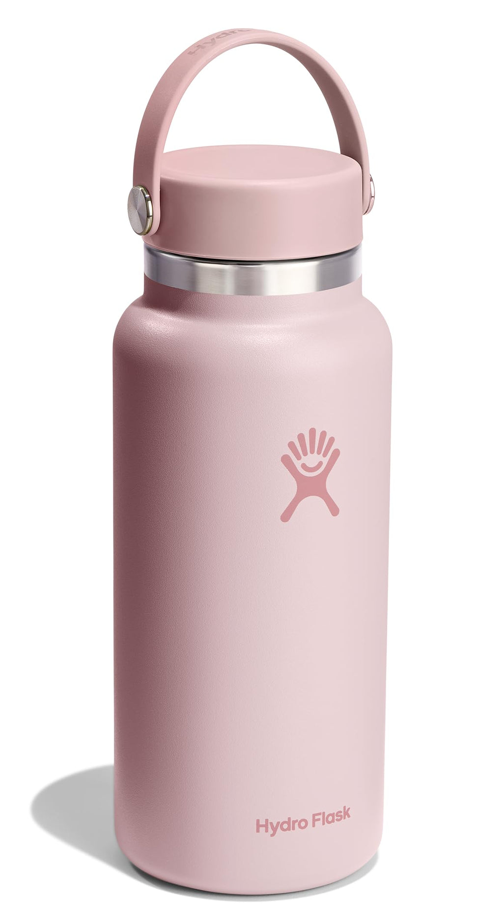 Hydro Flask Water Bottle - Insulated Stainless Steel - Wide Mouth Flex Lid, Non Spill, Leakproof and Refillable in 32 Oz Trillium Pink