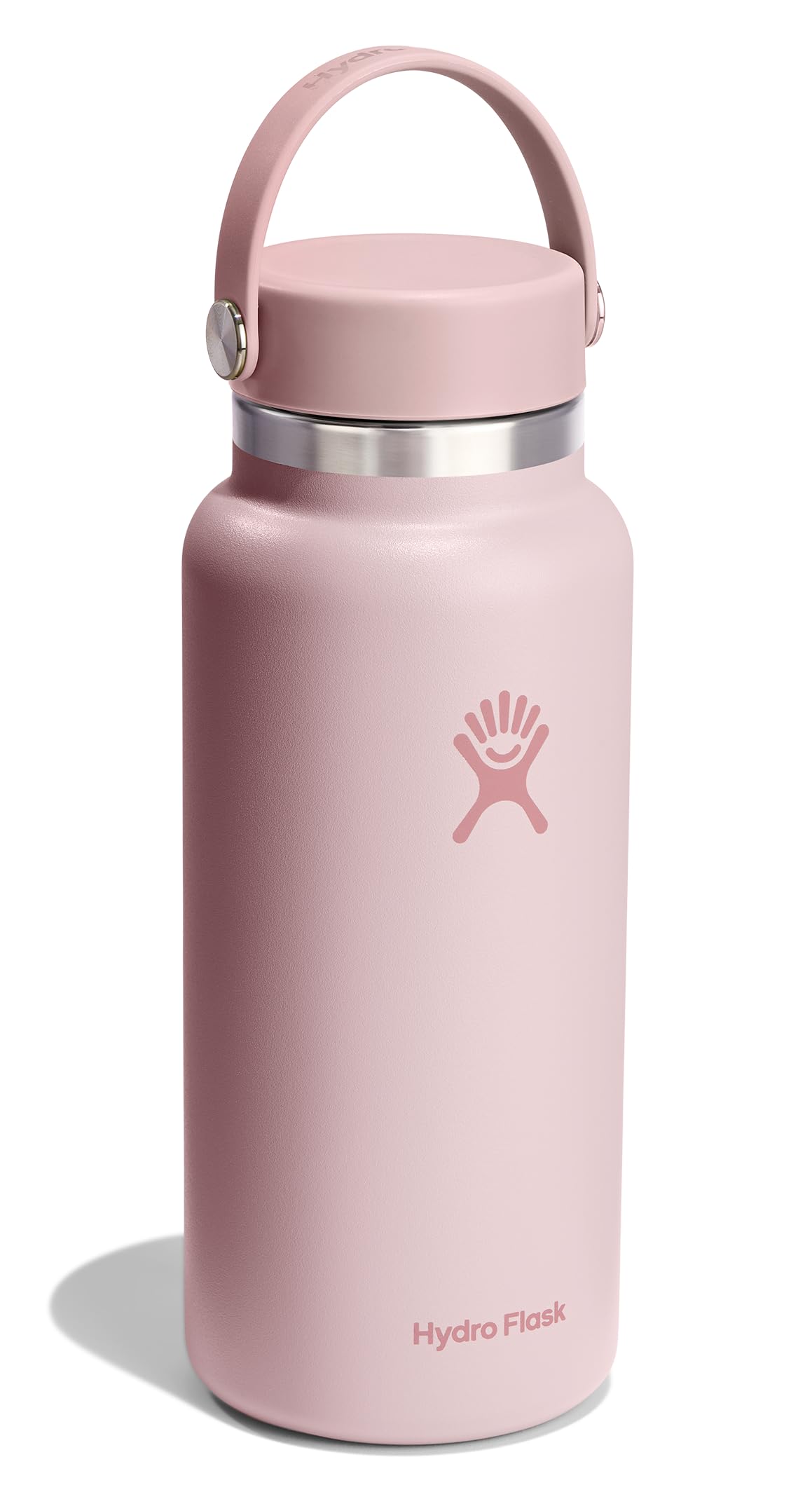 Hydro Flask Water Bottle - Insulated Stainless Steel - Wide Mouth Flex Lid, Non Spill, Leakproof and Refillable in 32 Oz Trillium Pink