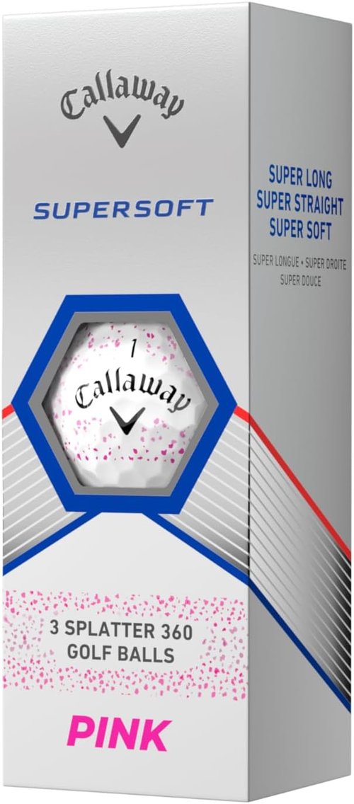 Callaway Golf Supersoft Golf Balls - 2023 Pink Splatter Design for Ultimate Performance