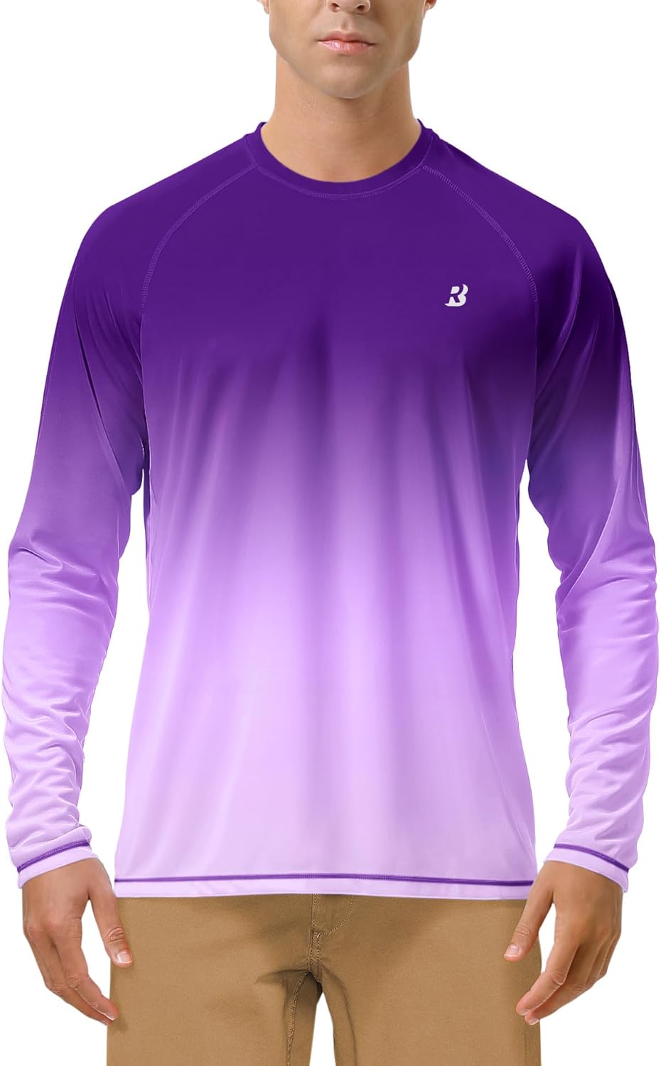 Roadbox Men's UV Sun Protection Shirt - UPF 50+ Long Sleeve Rash Guard for Fishing & Outdoor Activities