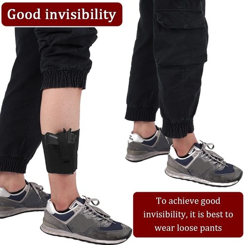 Accmor Ankle Holster - Elastic Concealed Carry Leg Holster with Magazine Pocket for Men & Women