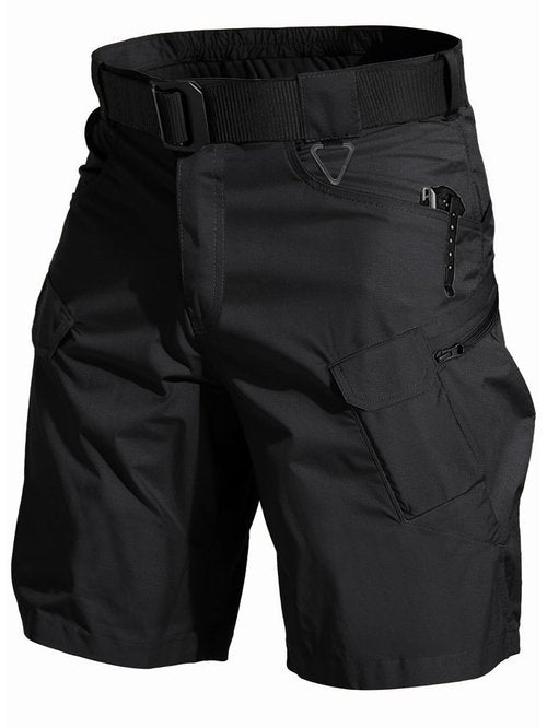 AUTIWITUA Men's Hiking Cargo Shorts Quick Dry 9" Lightweight Tactical Work Shorts with Pockets(No Belt) Solid Black