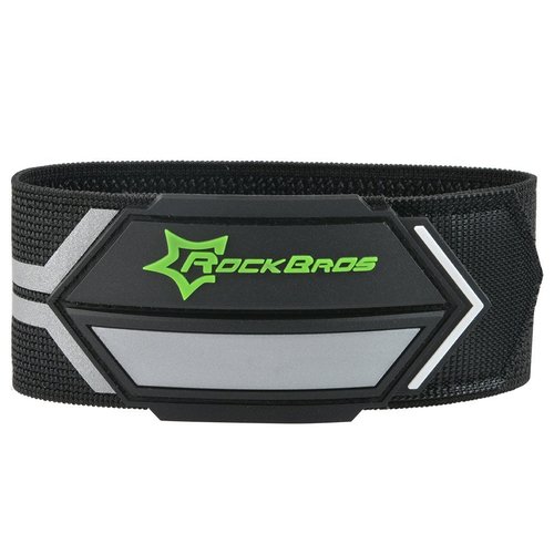 ROCKBROS Bike Pants Strap Bicycle Cycling Pants Cuff Band Reflective Wrist Ankle Bands for Outdoor Sports(2 PCS) Black Silver