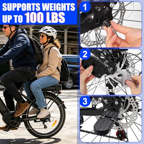 TOBWOLF U Slot Bike Rear Pedals - 12.5mm Aluminium Alloy Non-Slip Foot Pegs