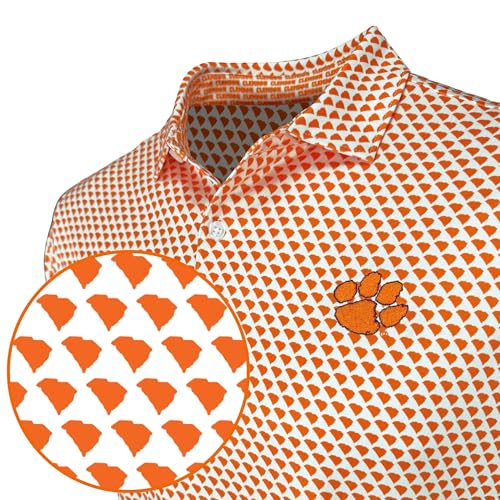 Warner Safari Clemson Tigers Men's Golf Polo Shirt - Orange, Size Large, Officially Licensed