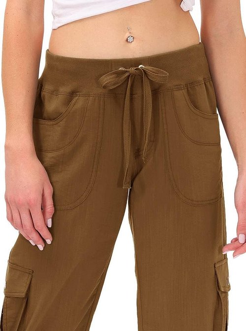 MoFiz Women's Capri Pants - Lightweight Casual Capris with Pockets for Hiking | Loose Fit & Dressy
