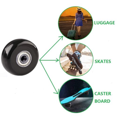 ORO 1 Pair Luggage Wheels Replacement 40 * 18mm Case Wheels with 8mm Bearings for Suitcase and Inline Skate