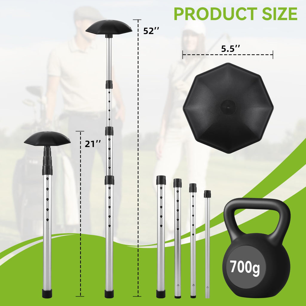 sysdmno Golf Travel Bag Support Pole-Professional Golf Travel Support Rod,21-52 Inch Golf Bag Stand,Stiff Arm for Golf Travel Bag with Anti-Impact ABS Cover,Golf Club Travel Protection Kit