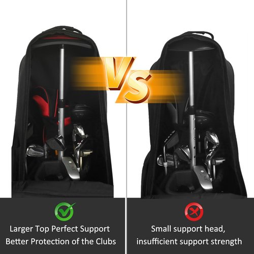 GearRoot Portable Golf Travel Bag Support Pole, Umbrella Anti-Impact Support Cover Protector and Aluminum Alloy Rod, Golf Club Travel Bag Support System Protect Club from Impact, Dark Red