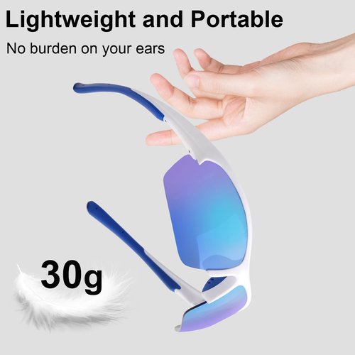 DQbhzh Sports Sunglasses for Men Women,Wrap Around Rave Sun Glasses for Ski Cycling Running Driving Fishing Golf Softball Baseball Beach Volleyball Snow Shield Sunglasses Lightweight UV Shades 2 Pack