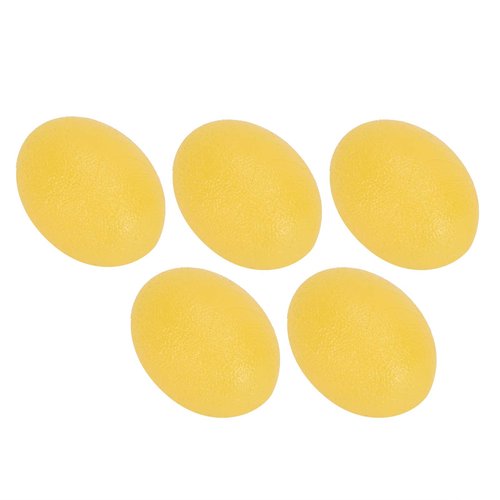 Sonew 5pcs Silicone Grip Ball Egg-shaped Wrist Exercise Massage Ball Fitness Rehabilitation Grip Ball (Yellow 15 Hardness)