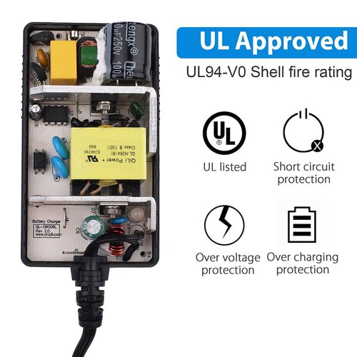LotFancy 24V 1.5A Electric Scooter Charger for Razor E100, E200, E300, E500, PR200, MX350, Dirt Bike, Pocket Mod, Sports Mod, and Dirt Quad, Battery Charger Replacement for W13112099014