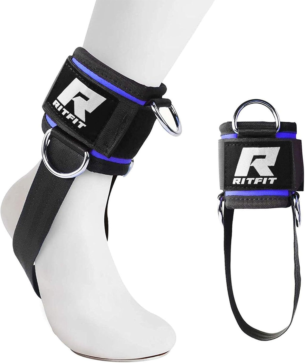 RitFit Kickback Ankle Straps - Padded Neoprene Cuffs with Strong Hook & Loop for Enhanced Abs, Glutes & Legs