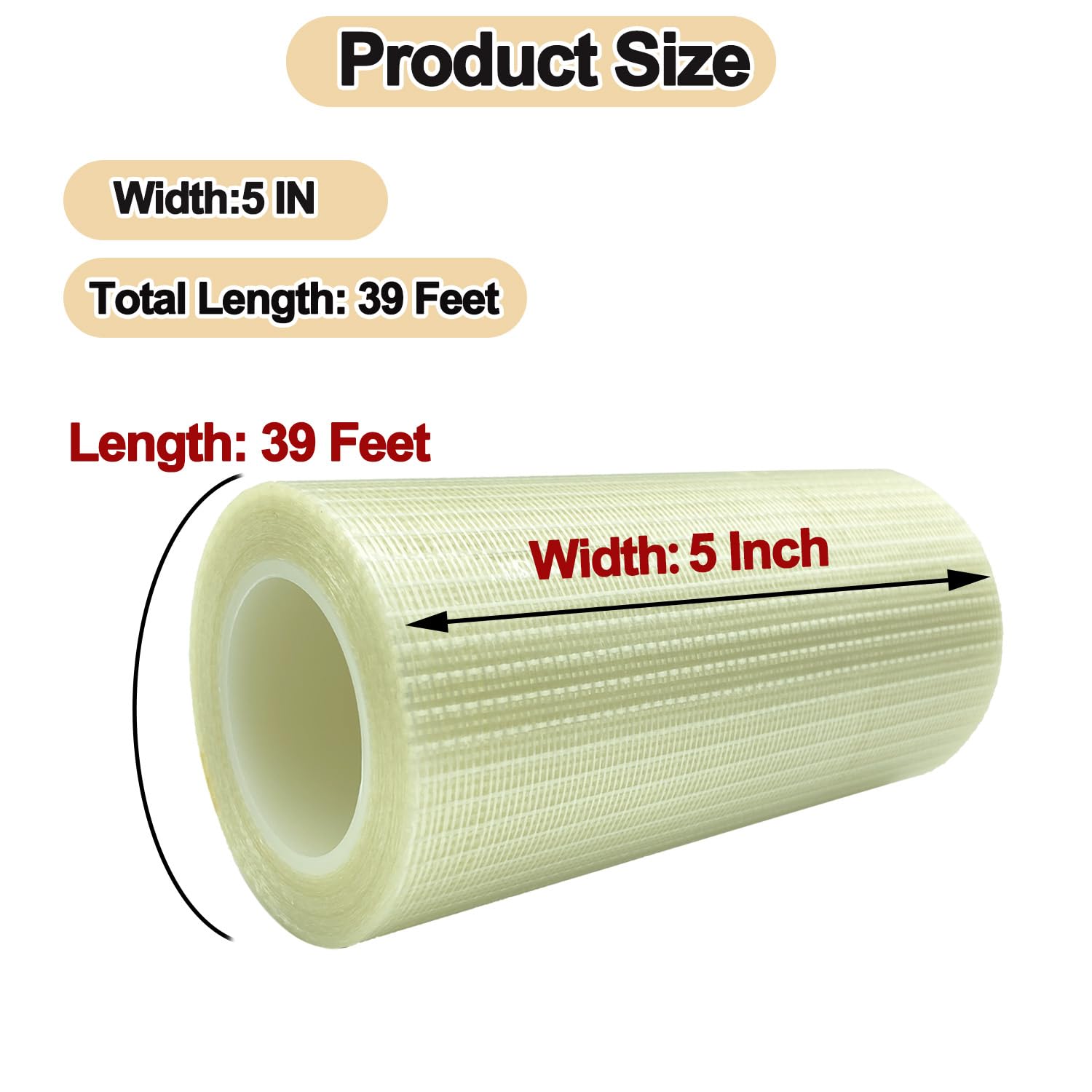 KAIHENG 5IN x 39FT RV Awning Repair Tape, Tent Repair Patch Kit, Outdoor Canopy Waterproof Tape, for Tarp, Sail, Boat Cover, Canvas