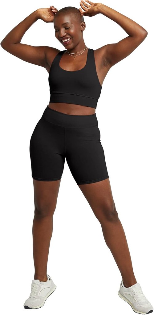 Hanes Women's Stretch Jersey Bike Shorts - Comfortable Cotton Sports Shorts | 7" Inseam