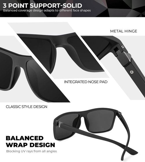 KALIYADI Polarized Sunglasses for Men - UV400 Protection for Driving, Fishing & Golf