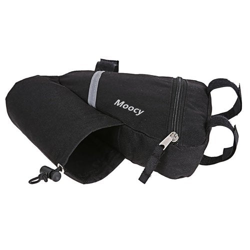 MOOCY Ultralight Reflective Bicycle Triangle Frame Bike Bag with Water Bottle Pouch -Black