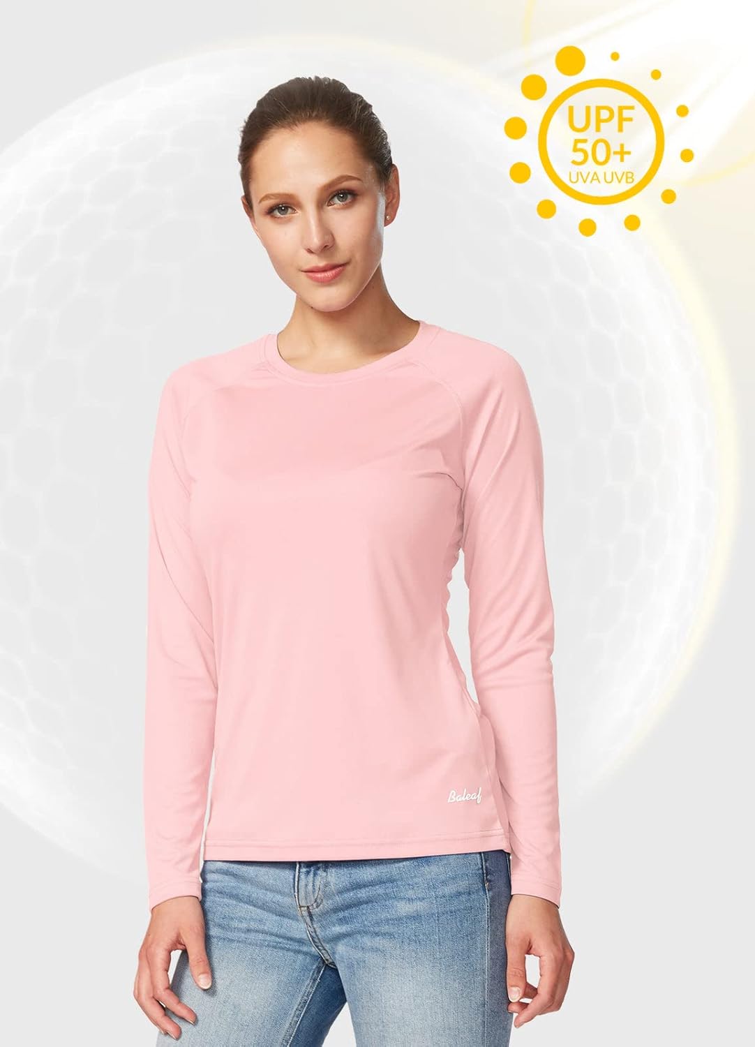 Baleaf Women's Long Sleeve Sun Shirt - UPF 50+ UV Protection, Lightweight Quick-Dry Hiking Top