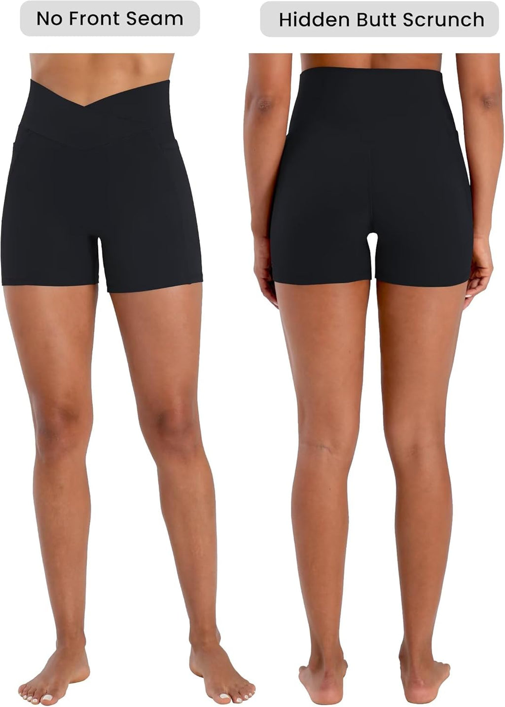 Sunzel Hidden Butt Lifting Biker Shorts - High Waist Tummy Control with Pockets | Women's Yoga Gym Wear