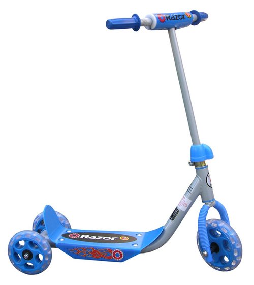 Razor A3 Kick Scooter and Lil' Kick Scooter Bundle - Larger Wheels, Front Suspension, Wheelie Bar, Lightweight, Foldable