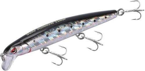 LITTMA Surf Fishing Lures - Saltwater Jerkbait Crankbait Minnow 110 | Metallic Sardine & Pearl Pink Glow for Halibut & Striper