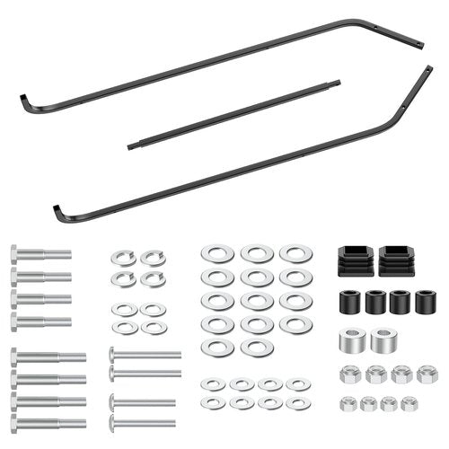 CLUBRALLY Golf cart Front Top Strut Support Brackets with Stainless Steel Screw Bushings Repair Kit,Front Roof Bar Support for 1994-2013 EZGO DCS/PDS/TXT/Medalist 2-Seater Model, #75045-G01,75465-G01