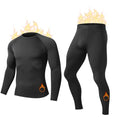HovSiyla Men's Thermal Underwear Long Johns Fleece Lined Compression Pants Shirts Tops Athletic Base Layer Set Cold Weather Black Medium
