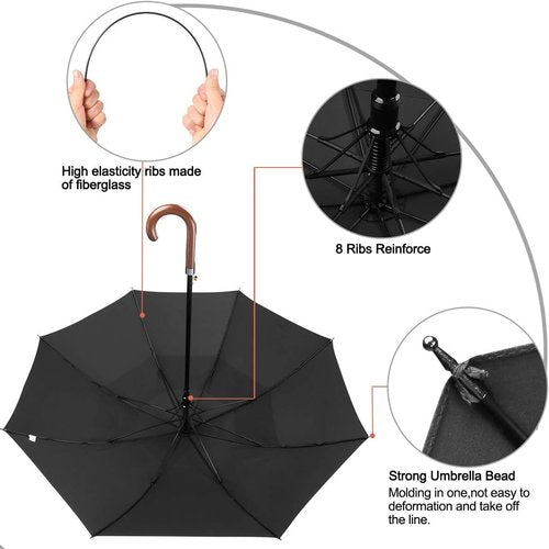 G4Free Golf Umbrella - 52/62 Inch Windproof UV Protection with Classic J Handle - Auto Open Design