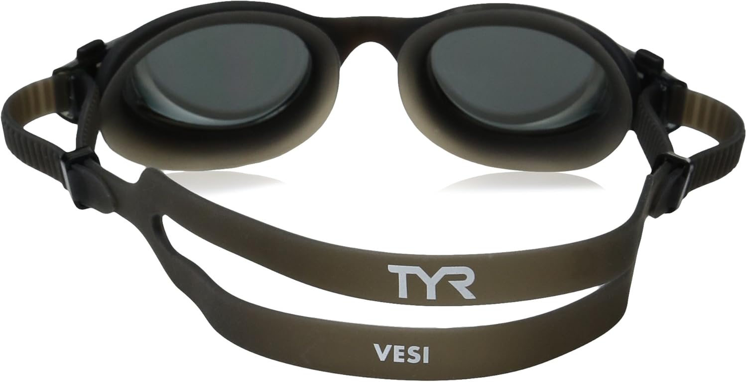 TYR Adult Vesi Swimming Goggles - Mirrored & Non-Mirrored Options, Anti-Fog, Quick Adjust, Wide Peripheral View
