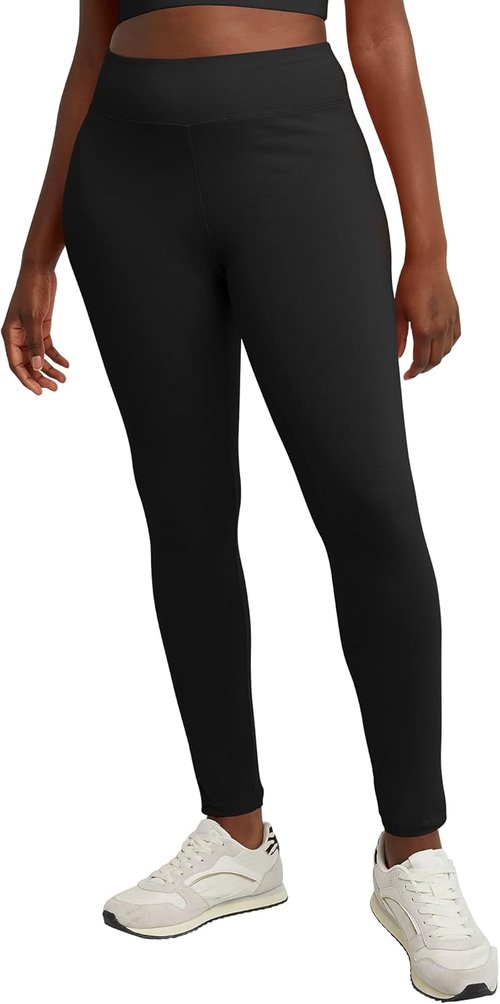 Hanes Women's Ankle-Length Leggings - Stretch Cotton-Spandex, High Waist, 27" Size