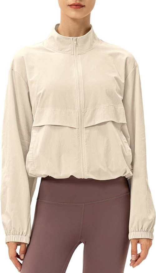 Locachy Women's Athletic Jacket - Lightweight Zip-Up Design for Windproof Sun Protection | Perfect for Workouts