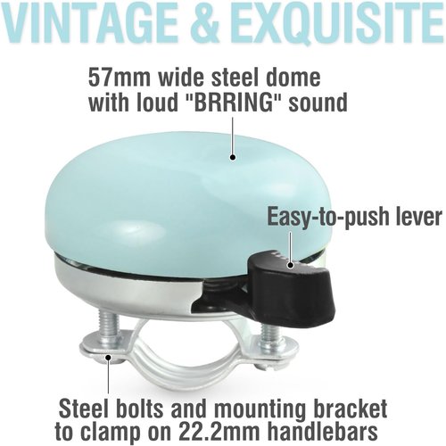 MARQUE Beach Cruiser Bike Bell - Classic Design for Adults & Kids | Traditional Ring Sound