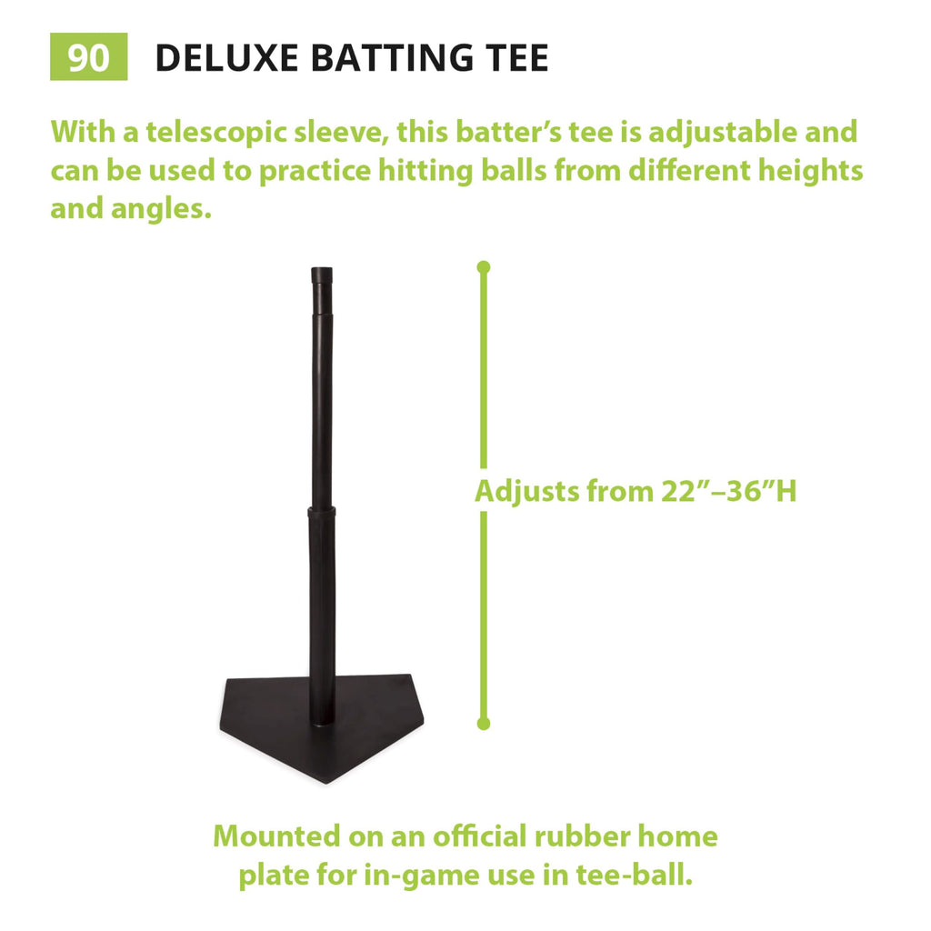 Champion Sports Deluxe Batting Tee - Mounted Adjustable Telescopic Batting Tee - 22"–36"