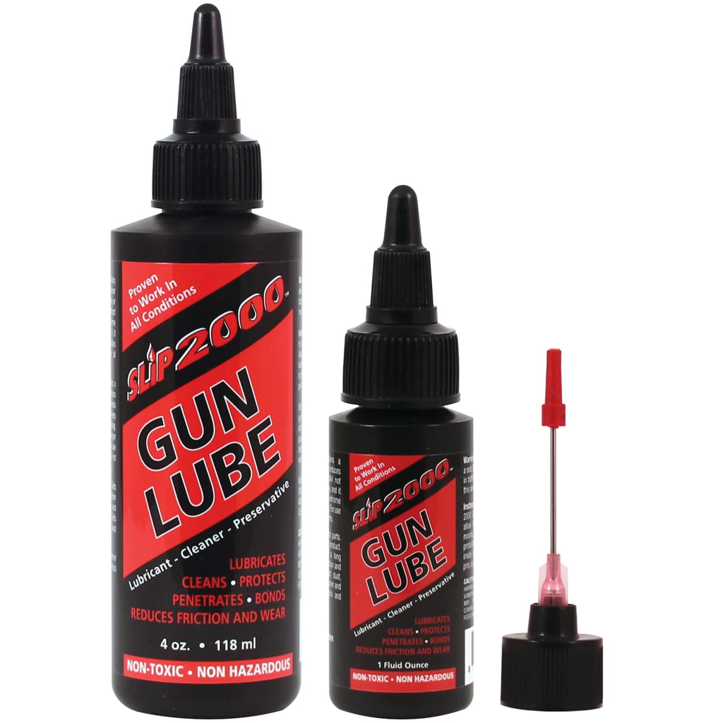 Slip 2000 Gun Lube - Buddy Pack with Needle Tip Applicator | 100% Pure Synthetic CLP, 4 oz & 1 oz