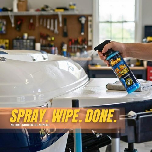 Ducky Products Quik Clean & Wax - 16 oz Spray Cleaner for Car, Boat, Motorcycle & RV Detailing